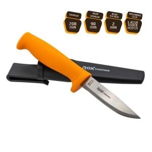 Rox Camping 0320 Bushcraft Eco Paslanmaz Çelik Kamp Bıçağı (Turuncu)