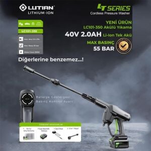 Lutian LC101-350 Akülü Basınçlı Yıkama Makinesi 55 Bar