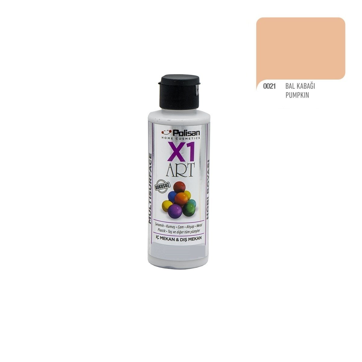 Polisan X1ART Multisurface Hobi Boyası 120ml - 0021 Bal Kabağı