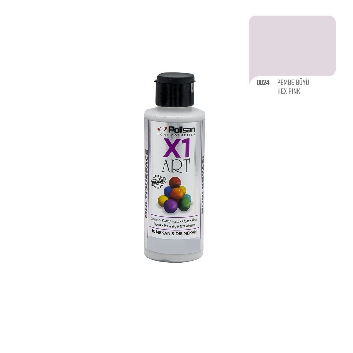 Polisan X1ART Multisurface Hobi Boyası 120ml - 0024 Pembe Büyü