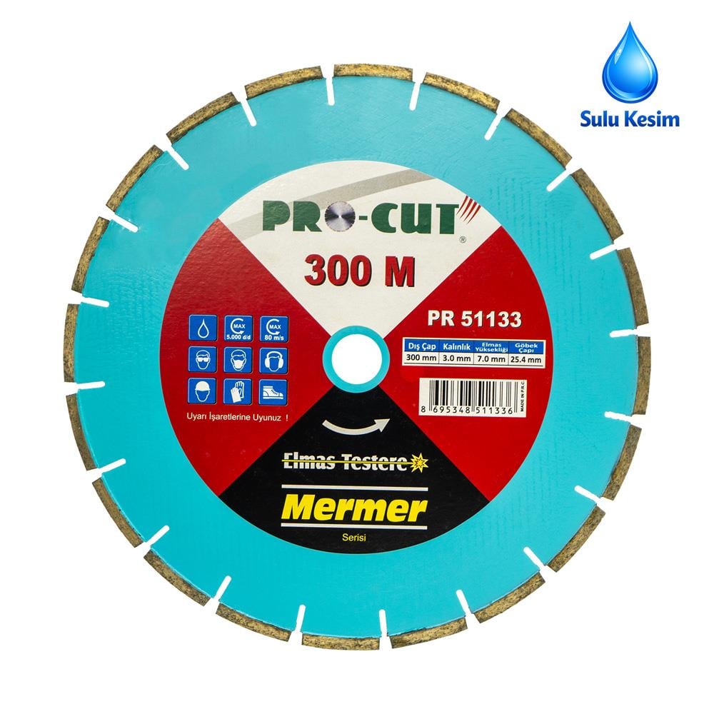 Pro-Cut PR51133 Mermer Serisi Elmas Testere 300 mm (Sulu Kesim)