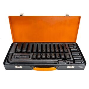 6096 1/2'' Havalı Lokma Takımı Metal Kutulu 27 Parça