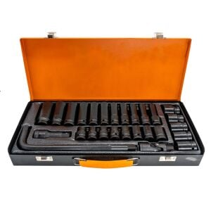 6096 1/2'' Havalı Lokma Takımı Metal Kutulu 27 Parça