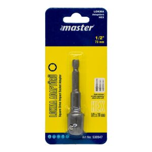Master 530947 1/2'' Lokma Adaptörü Hex Bits Saplı 73 mm