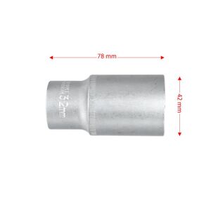 6459 Altı Köşe 1/2'' Uzun Derin Lokma Anahtar 32 mm