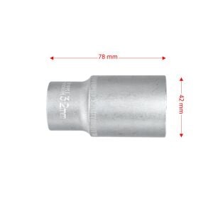 6459 Altı Köşe 1/2'' Uzun Derin Lokma Anahtar 32 mm