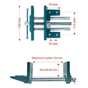 Eurostar HD32150 Ahşap İşleme Tezgah Mengenesi 150 mm