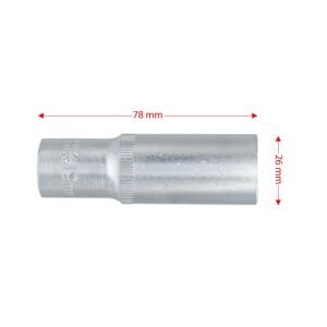 6456 Altı Köşe 1/2'' Uzun Derin Lokma Anahtar 19 mm