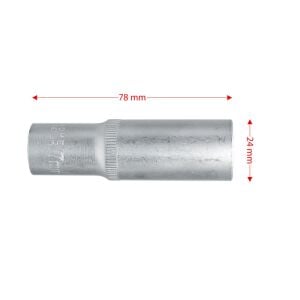 6455 Altı Köşe 1/2'' Uzun Derin Lokma Anahtar 17 mm
