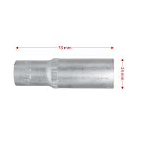6455 Altı Köşe 1/2'' Uzun Derin Lokma Anahtar 17 mm