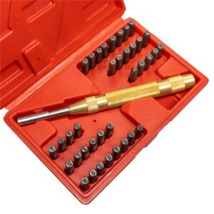 Partner PT03047 Çelik Harf Rakam Otomatik Zımba Takımı 38 Parça