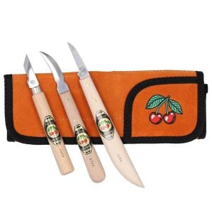 Kirschen 330700 Ahşap Oyma Bıçağı Seti Deri Çantalı 3 Parça