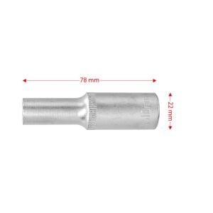 6453 Altı Köşe 1/2'' Uzun Derin Lokma Anahtar 10 mm