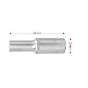 6453 Altı Köşe 1/2'' Uzun Derin Lokma Anahtar 10 mm