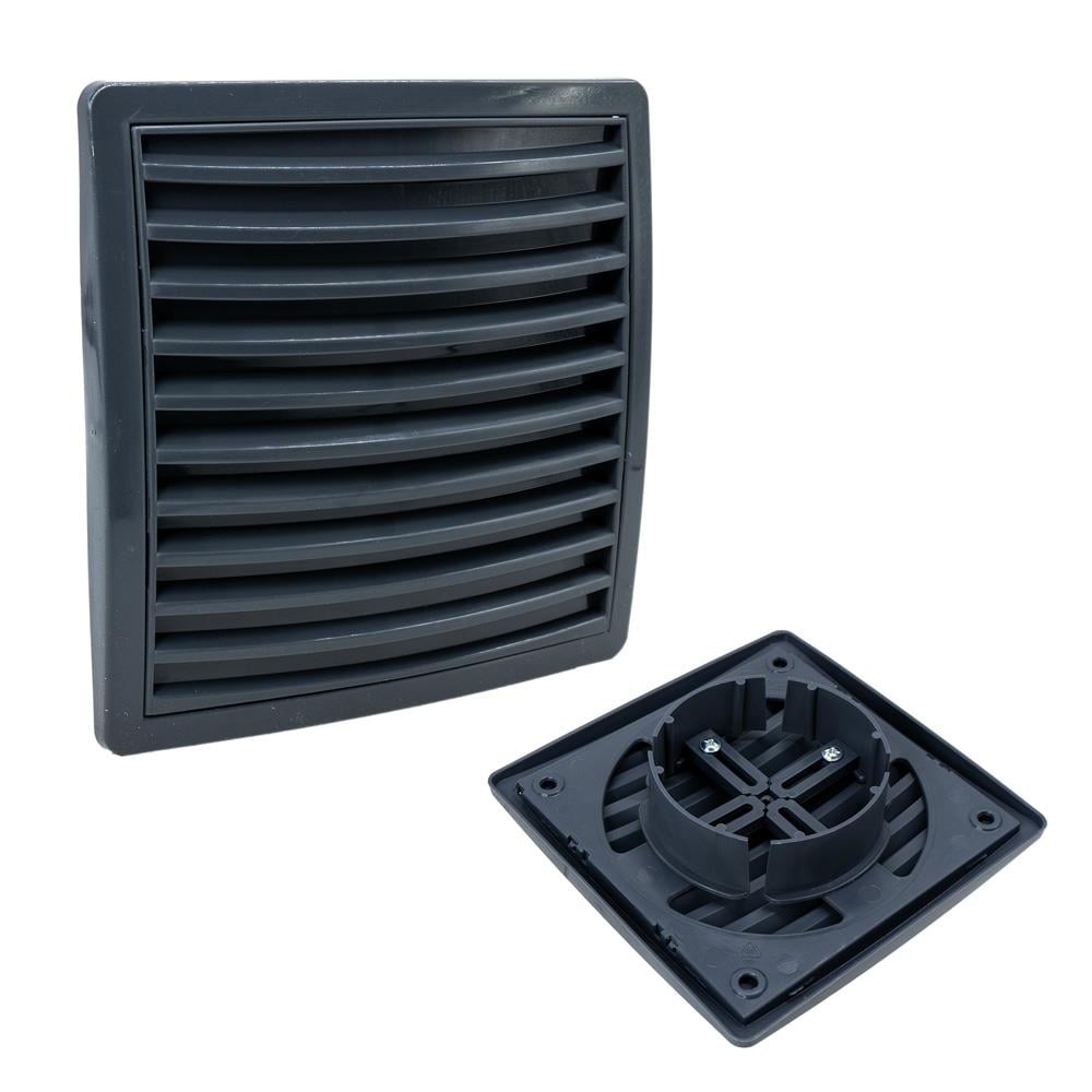 6461 Kare Baca Kapağı Duvar Menfezi Ayarlı (Füme)