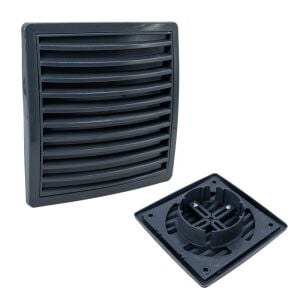 6461 Kare Baca Kapağı Duvar Menfezi Ayarlı (Füme)