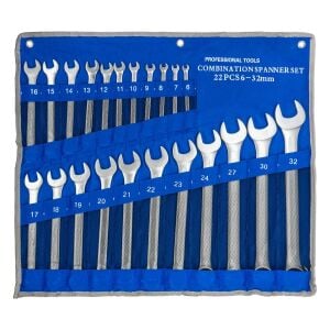 6104 Kombine Anahtar Takımı 6-32 mm 22 Parça (Bez Çantalı)