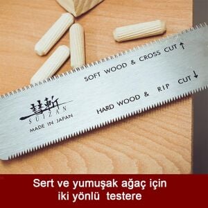 Suizan Mini Ryoba Japon Testeresi Çift Taraflı 15 cm Ahşap Saplı