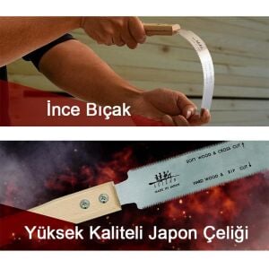 Suizan Mini Ryoba Japon Testeresi Çift Taraflı 15 cm Ahşap Saplı