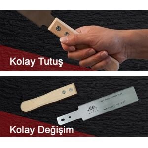 Suizan Mini Ryoba Japon Testeresi Çift Taraflı 15 cm Ahşap Saplı