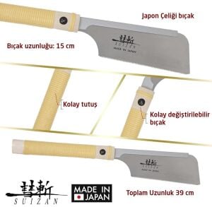 Suizan Dozuki Dovetail Çokyönlü Kesim Japon Testeresi 15 cm