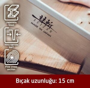 Suizan Dozuki Dovetail Çokyönlü Kesim Japon Testeresi 15 cm
