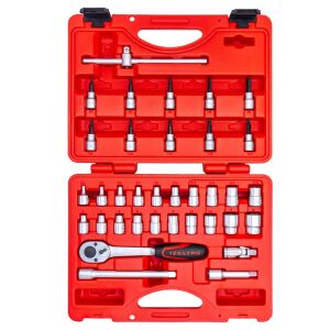 İzeltaş 3/8'' 6 Köşe Lokma Anahtar ve Lokmalı Allen Set 35 Parça