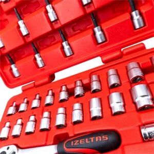 İzeltaş 3/8'' 6 Köşe Lokma Anahtar ve Lokmalı Allen Set 35 Parça