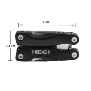 Hegi 818100030 Çok Fonksiyonlu Paslanmaz Çelik Mini Pense - Siyah