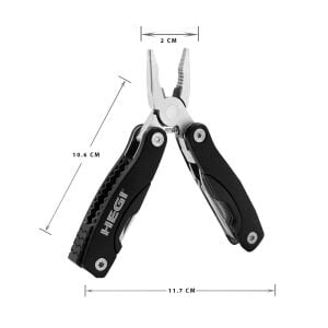 Hegi 818100030 Çok Fonksiyonlu Paslanmaz Çelik Mini Pense - Siyah