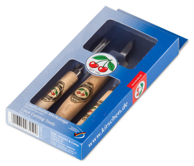 Kirschen Two Cherries Ahşap Yontma ve Oyma Seti Linol Kesme 3 Parça