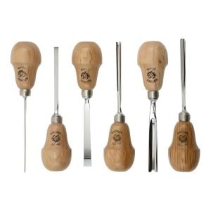 Kirschen 5696000 Ahşap Oyma Iskarpela Seti Avuç İçi Armut Saplı 6 Parça