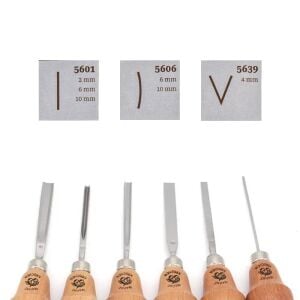 Kirschen 5696000 Ahşap Oyma Iskarpela Seti Avuç İçi Armut Saplı 6 Parça