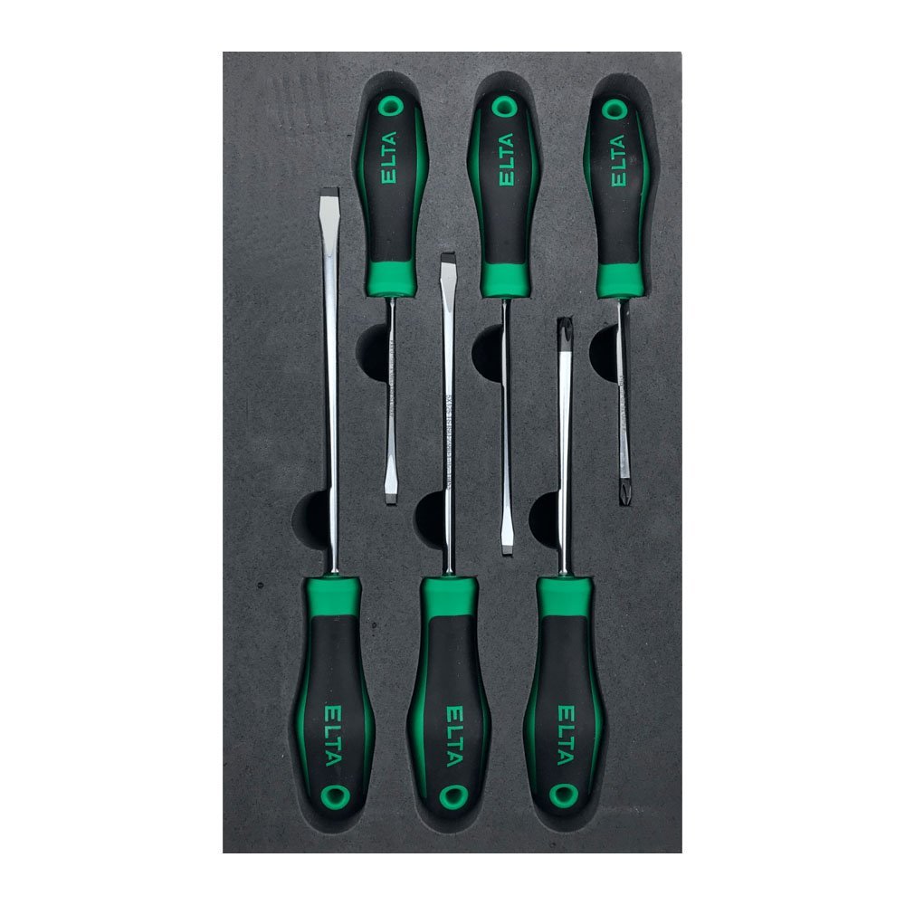 İzeltaş Elta Ergonomik Seri Düz/Yıldız Uçlu Tornavida Seti 6 Parça