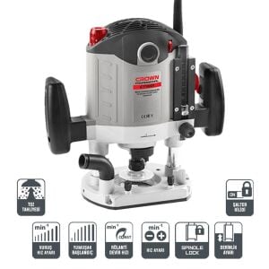 Crown CT11001 Devir Ayarlı Dik Freze Makinası 2100W