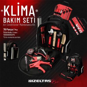 İzeltaş 13000005374 Klima Bakım Seti 78 Parça (Bez Çantalı)