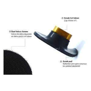 Manpa MP21-19-4 Sanding Flex Esnek Cırt Zımpara Taban 95 mm