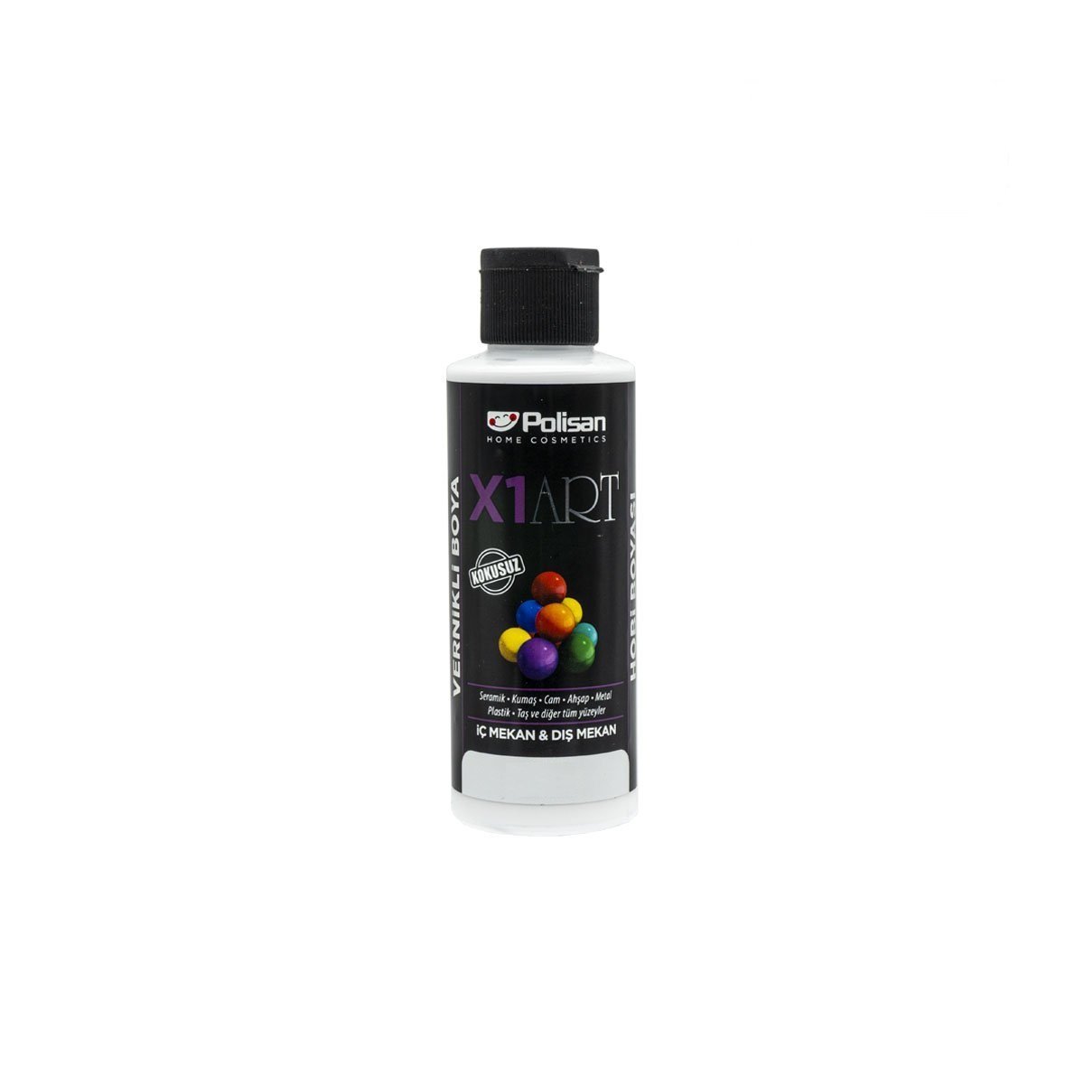 Polisan X1ART Vernikli Hobi Boyası 120ml - Siyah