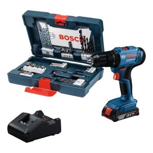 Bosch GSB 183-LI 18V 2Ah Tek Akülü Matkap (41 Parça Takım Çantalı Set)