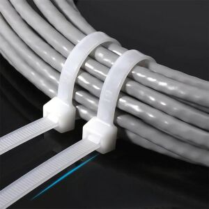 Master 505366 Plastik Kablo Bağı Cırt Kelepçe 8X380 mm Beyaz (100 Adet)