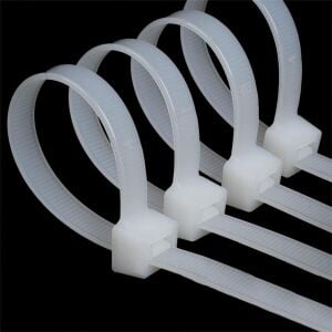 Master 505366 Plastik Kablo Bağı Cırt Kelepçe 8X380 mm Beyaz (100 Adet)