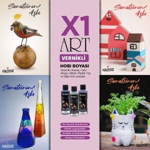 Polisan X1ART Vernikli Hobi Boyası 120ml - Açık Lila