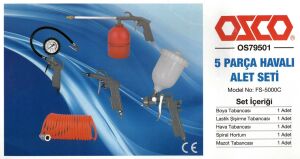 Ozco OS79501 Havalı Alet Aksesuar Seti 5 Parça