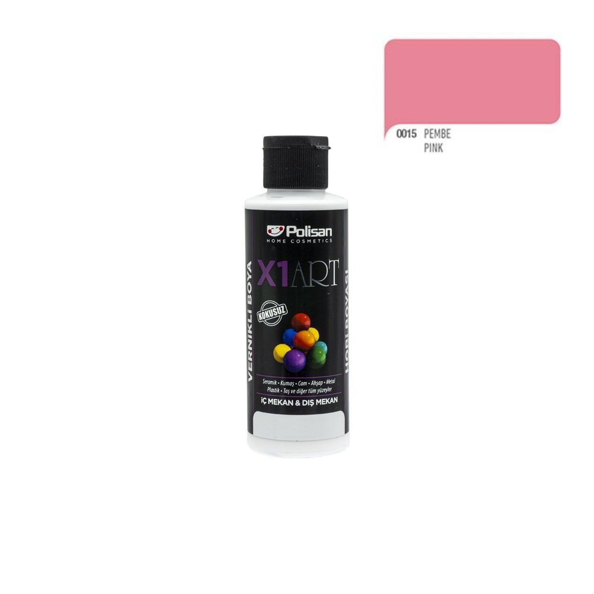 Polisan X1ART Vernikli Hobi Boyası 120ml - Pembe
