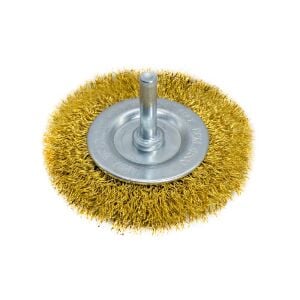 6242 Pimli Saçaklı Dairesel Tel Fırça Sarı Telli 75 mm