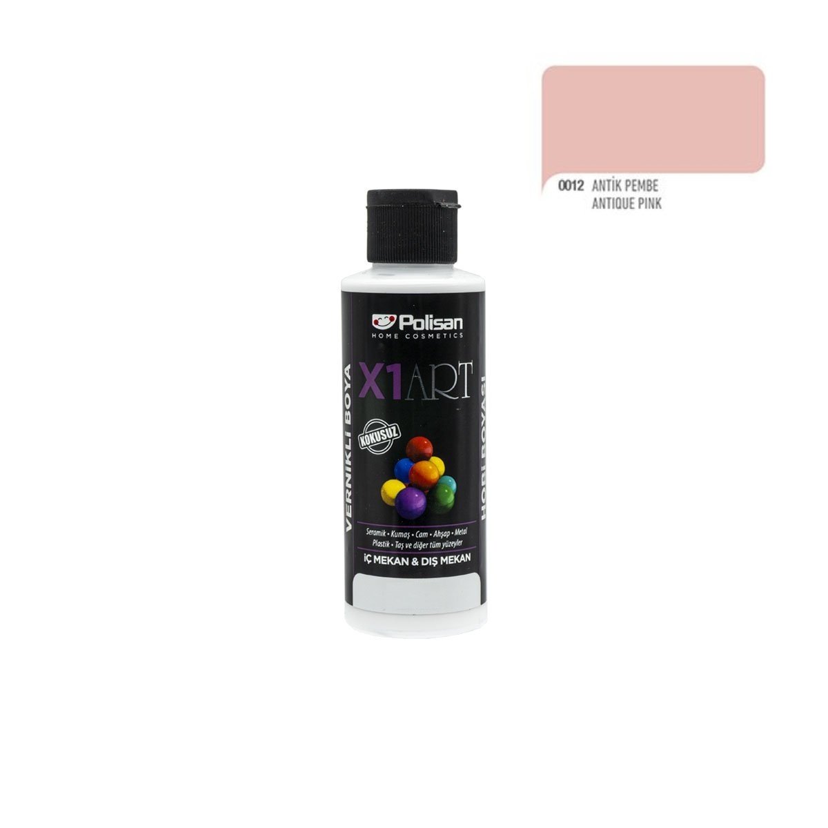 Polisan X1ART Vernikli Hobi Boyası 120ml - Antik Pembe