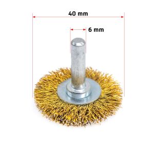 6248 Pimli Saçaklı Dairesel Tel Fırça Sarı Telli 40 mm