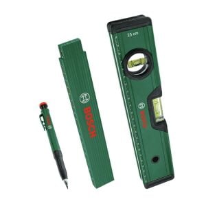 Bosch 1600A02W7S İşaretleme Seti Su Terazisi, Kalem, Metre (3 Parça)