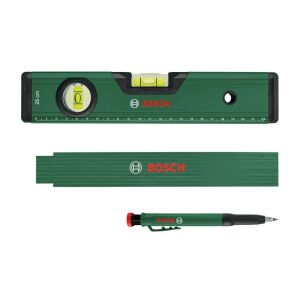 Bosch 1600A02W7S İşaretleme Seti Su Terazisi, Kalem, Metre (3 Parça)