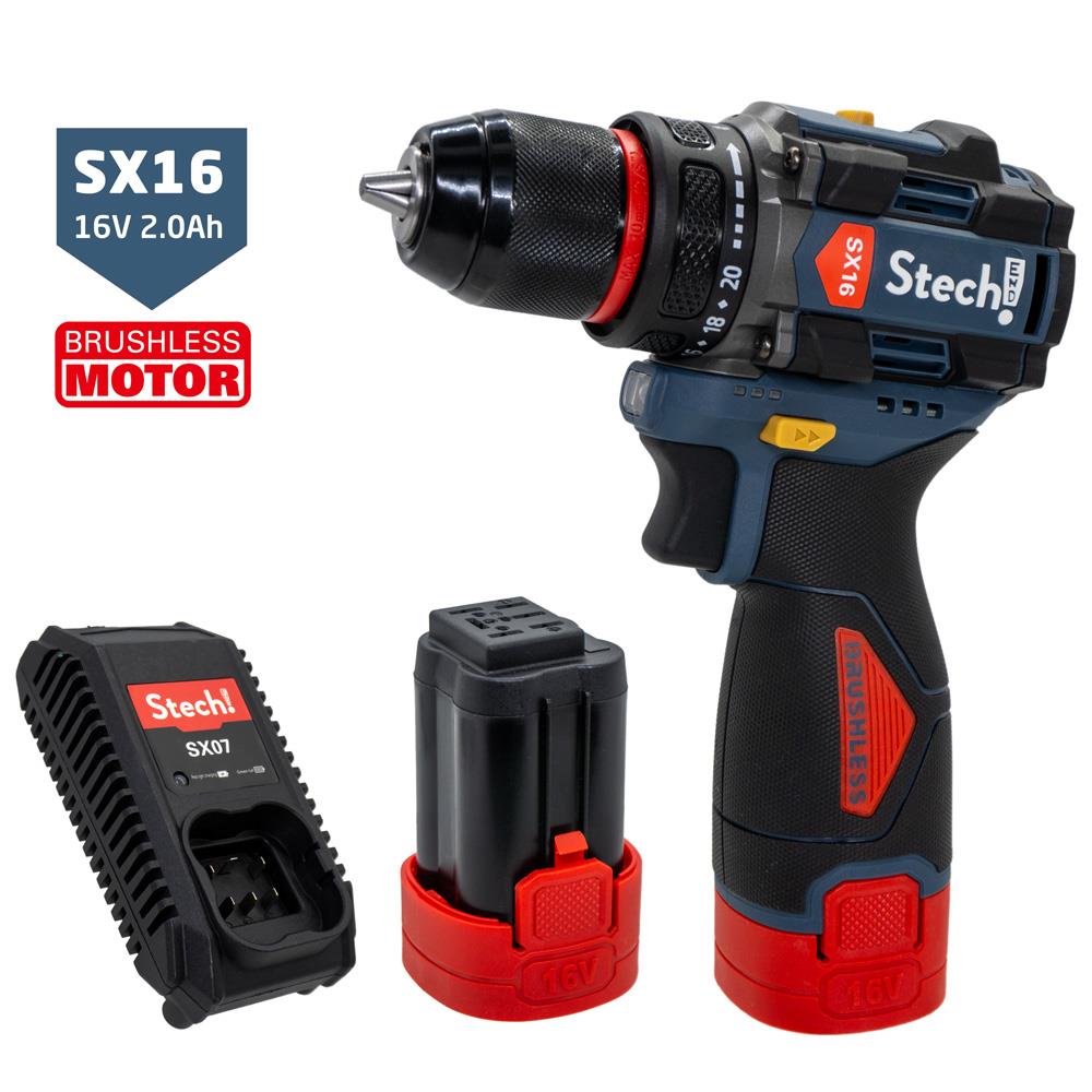Stechend SX16-2X2.0 Akülü Kömürsüz Matkap Vİdalama 16V 2.0Ah 50Nm